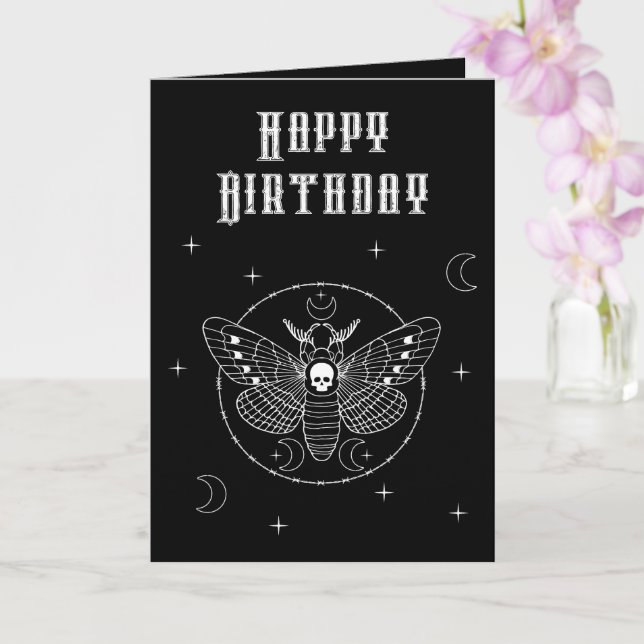 Carte Goth Death Head Hawk Moth Birthday Card (Orchidée)