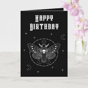 Carte Goth Death Head Hawk Moth Birthday Card