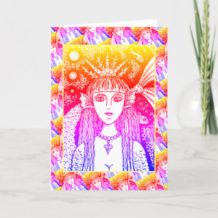 CARTE GOTH MERMAID, SIREN DE MER NOIRE IMAGINAIRE WHIMSY