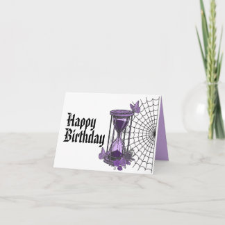 Carte Goth Spiderweb et Hourglass Anniversaire