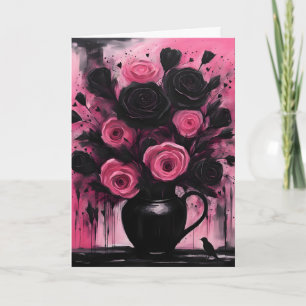 Carte Goth Valentine Grunge Bouquet Valentine