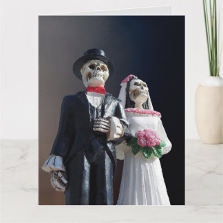 Carte GOTHC SKELETONS FÉLICITATIONS MARIAGES salutation