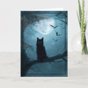 Carte Gothic Black Cat Halloween