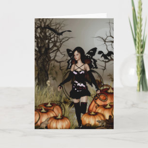 Carte Gothic Girls Autumn Harvest greeting card