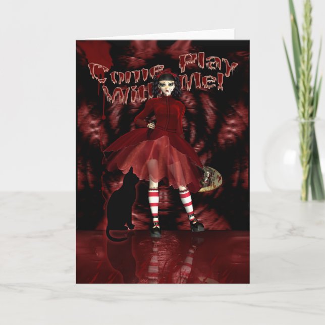 Carte Gothic Greeting Card Gothic Doll Cute (Devant)