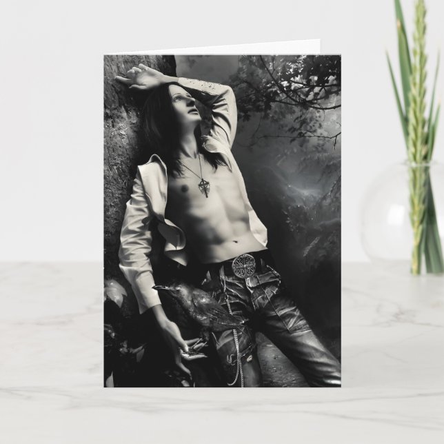 Carte Gothic Raven Greeting Card (Devant)