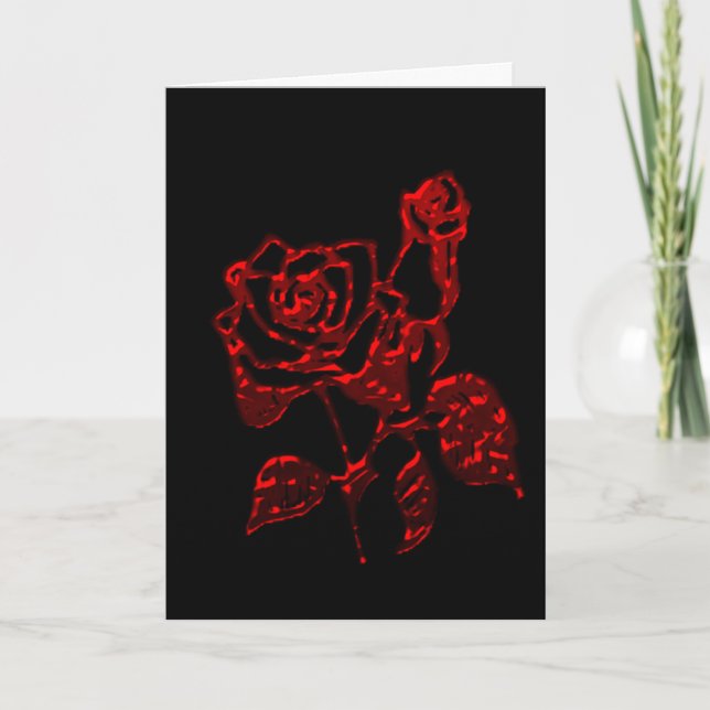 Carte gothique de Saint-Valentin de roses liquides (Devant)