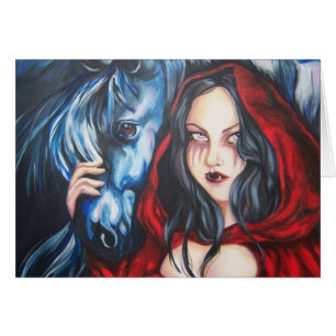 Carte gothique d'imaginaire de cheval de vampire