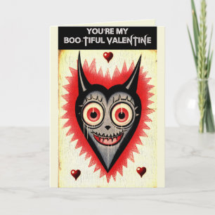 Carte Gothique Saint-Valentin Spooky Vampire Cœur