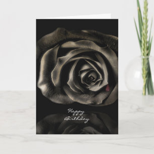 Carte Gothique Vampire rose noir heureux anniversaire
