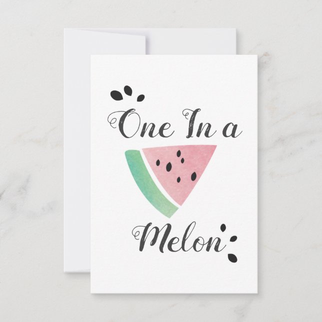 Carte Gouache Pastel Melon Un Melon Anniversaire (Devant)