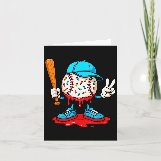 Carte Goutte de baseball pour garçons Goutte de glace ba (Devant)