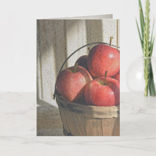 Carte gouttes de pluie sur une fenêtre avec des pommes