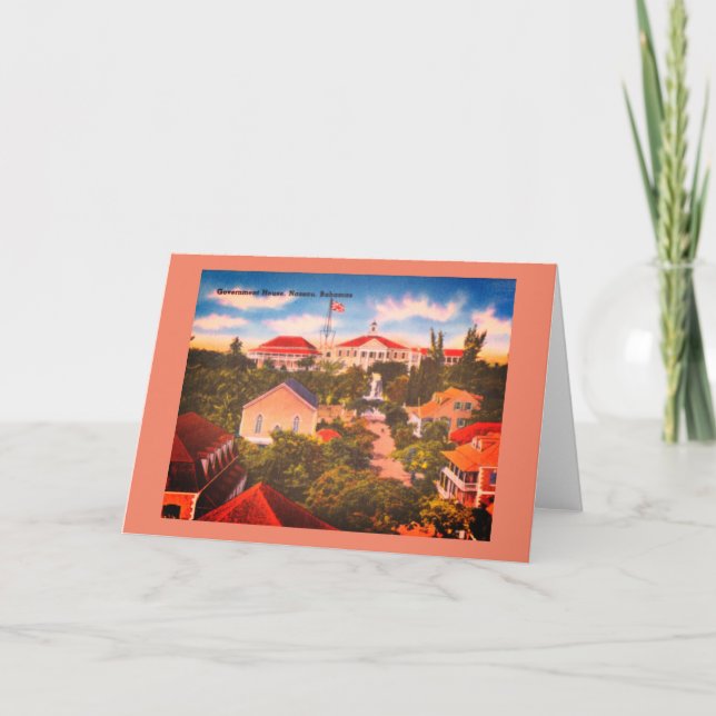 Carte Government House, Nassau, Bahamas Photo Vintage (Devant)