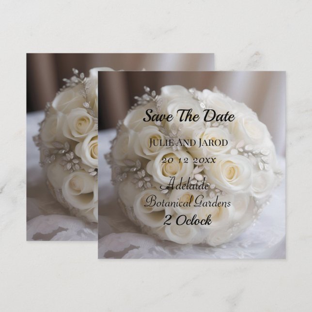 Carte "Grâce intemporelle : un trésor de Roses Mariages  (Devant / Derrière)