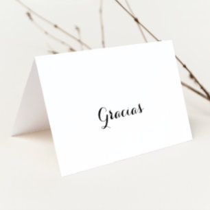 Carte Gracias Mariage pliée Calligraphie moderne