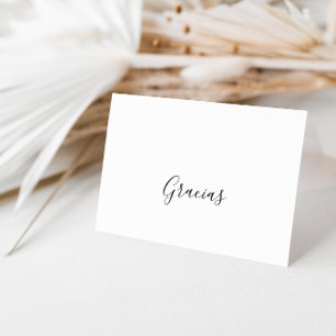 Carte Gracias Mariage pliée minimaliste simple