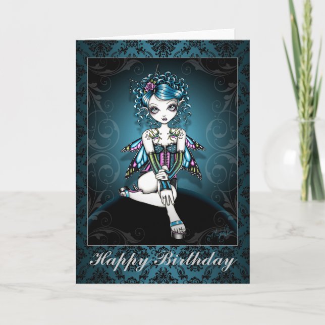 Carte "Gracie" Gothic Couture Swallow Fairy Card (Devant)