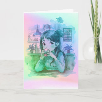 Carte Gradient Coffee Lover Folded Greeting Card