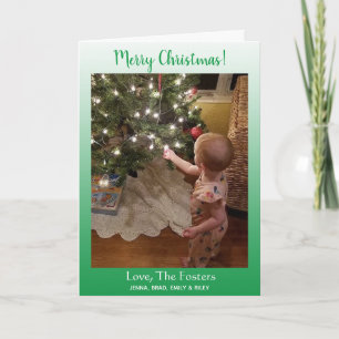Carte Gradient Green Joyeux Noël Famille Photo
