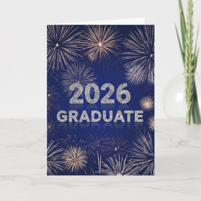 Carte Graduate 2026 Fireworks Card (Devant)