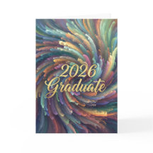 Graduate 2026 Swirling Colors Card
