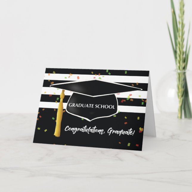 Carte Graduate School avec Casquette noir blanc (Devant)