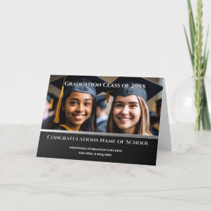 Carte Graduation 1 photo do-it-yourself moderne simple é