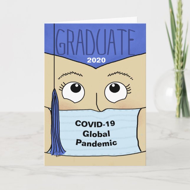 Carte Graduation 2020 pendant la COVID-19 Female Graduat (Devant)