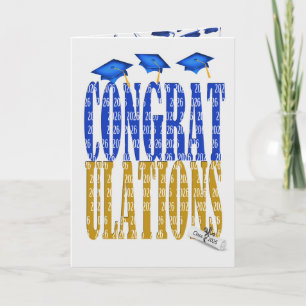 Carte Graduation 2025 En Bleu et Or