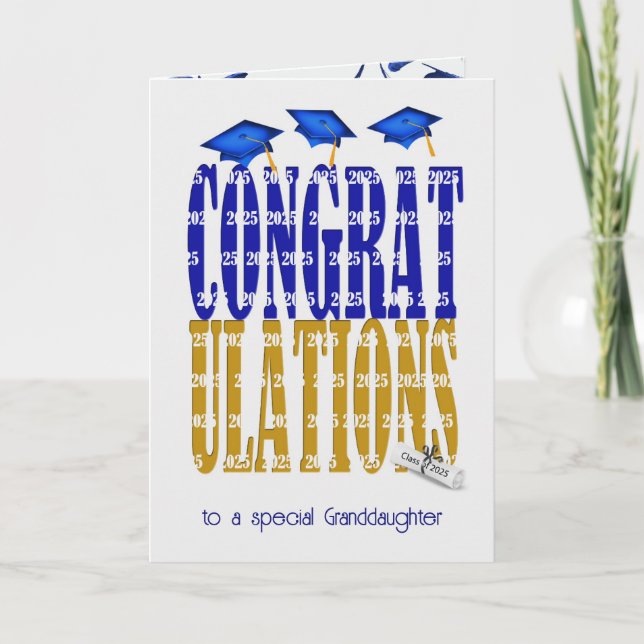 Carte Graduation 2025 pour petite-fille (Devant)