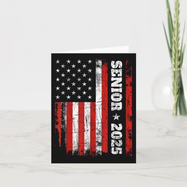 Carte Graduation 2025 Shirt Design avec nous Drapeau Sen (Devant)