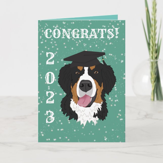 Carte Graduation Bernese Mountain Dog (Devant)