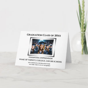 Carte Graduation célébration personnalisée photo simple