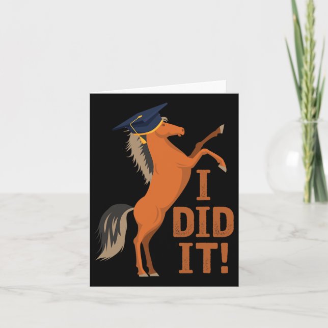 Carte Graduation Cheval Je L'Ai Fait (Devant)