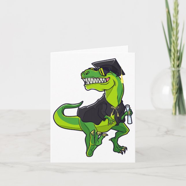 Carte Graduation Cl De 2025 Dinosaur Dinosaure T-rex Gra (Devant)