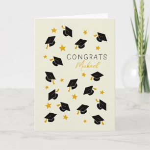 Carte Graduation Congrats manuscrits Nom personnalisé