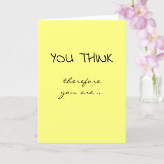 Carte Graduation Congratulations I Think Therefore I Am