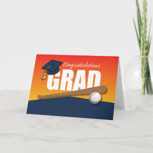 Carte Graduation de base-ball Athlète Félicitations Grad