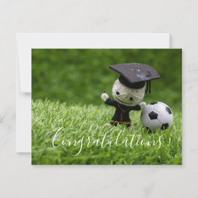 Carte Graduation de football avec Félicitations avec bal (Devant)