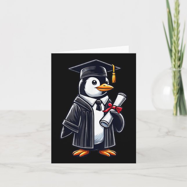 Carte Graduation en pingouin mignon (Devant)