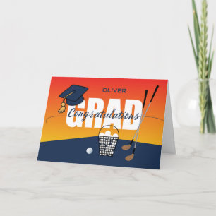 Carte Graduation Golf Athlète Félicitations Casquette di