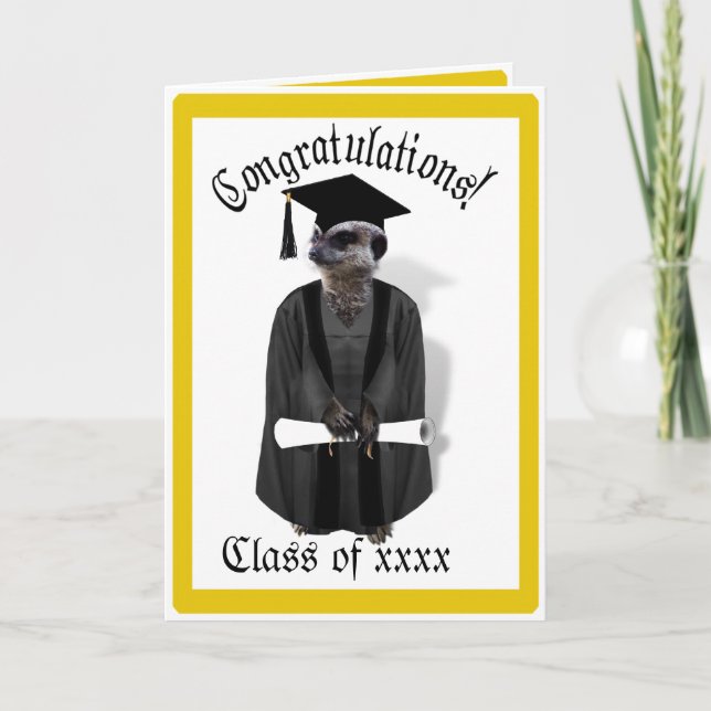 Carte Graduation Meerkat Graduate Gold (Devant)