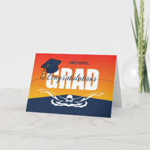 Carte Graduation natation Athlète Félicitations Grad
