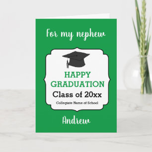 Carte Graduation personnalisée Green Happy 2024 Graduate