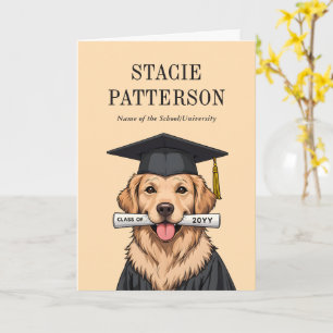 Carte Graduation personnalisée mignon Golden Retriever C