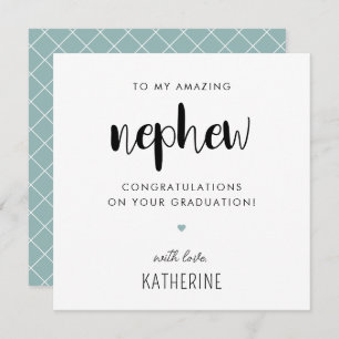 Carte Graduation personnalisée moderne et jolie Nephew