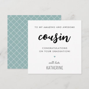 Carte Graduation personnalisée moderne et mignonne Cousi