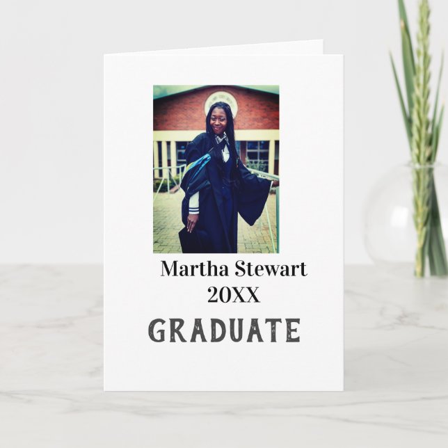 Carte Graduation photo name year class university simple (Devant)