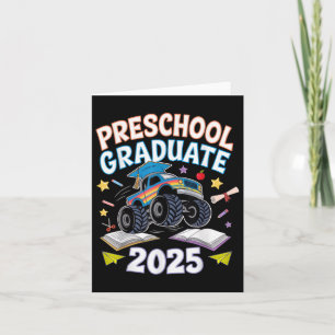 Carte Graduation préscolaire 2025 Monster Truck Graduate